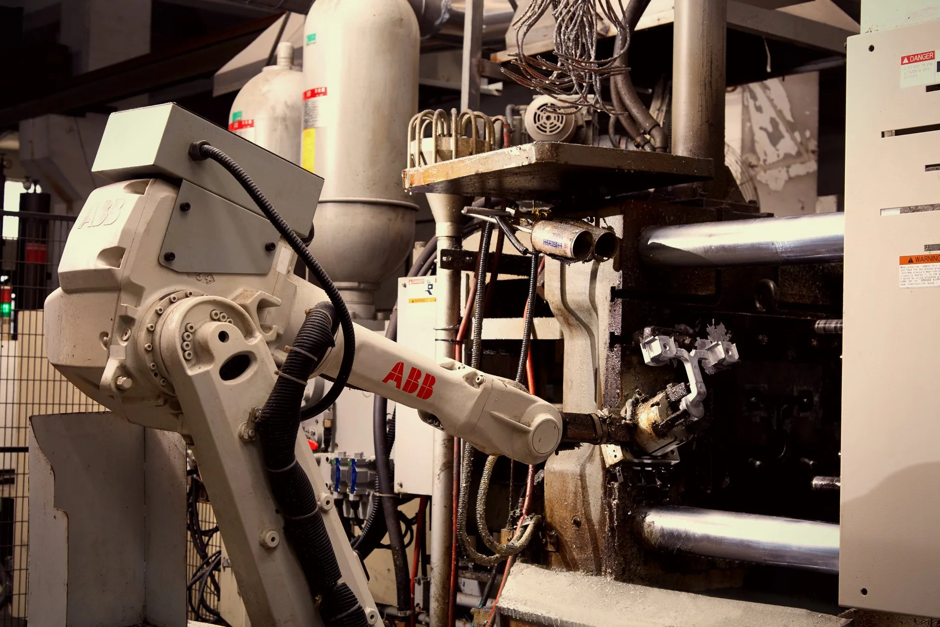 ABB robotic arm at a die-casting cell